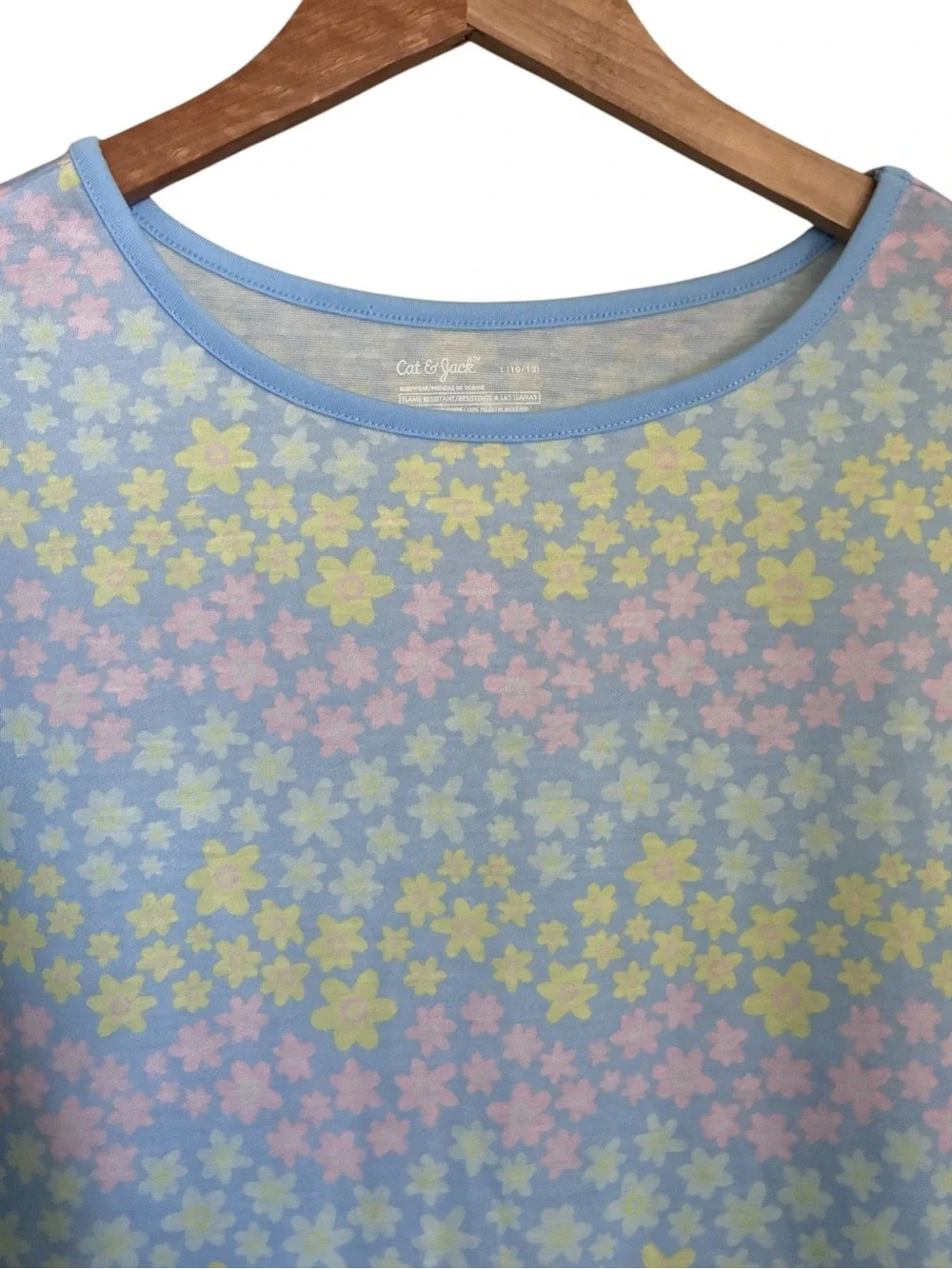 NWT Cat & Jack Strawberry Rainbow Star Floral Sleep Tee Lot of 2 Sz L